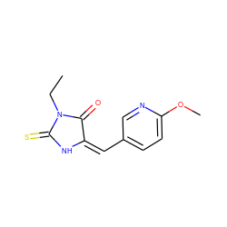 CCN1C(=O)/C(=C\c2ccc(OC)nc2)NC1=S ZINC000474609780