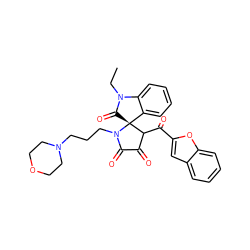 CCN1C(=O)[C@@]2(c3ccccc31)C(C(=O)c1cc3ccccc3o1)C(=O)C(=O)N2CCCN1CCOCC1 ZINC000020358321