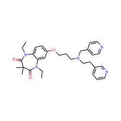 CCN1C(=O)C(C)(C)C(=O)N(CC)c2cc(OCCCN(CCc3cccnc3)Cc3ccncc3)ccc21 ZINC000198468552