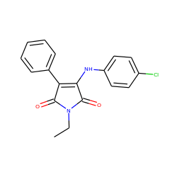 CCN1C(=O)C(Nc2ccc(Cl)cc2)=C(c2ccccc2)C1=O ZINC000013671647