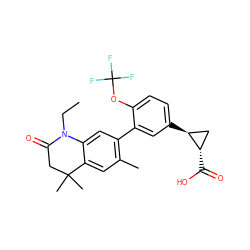 CCN1C(=O)CC(C)(C)c2cc(C)c(-c3cc([C@H]4C[C@@H]4C(=O)O)ccc3OC(F)(F)F)cc21 ZINC000028952171