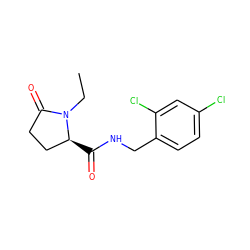 CCN1C(=O)CC[C@@H]1C(=O)NCc1ccc(Cl)cc1Cl ZINC000095565109