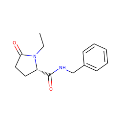 CCN1C(=O)CC[C@H]1C(=O)NCc1ccccc1 ZINC000058592644