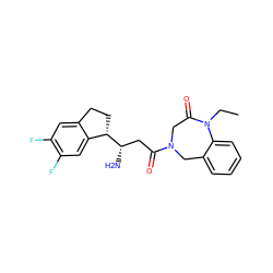 CCN1C(=O)CN(C(=O)C[C@H](N)[C@H]2CCc3cc(F)c(F)cc32)Cc2ccccc21 ZINC000473167124