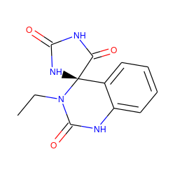 CCN1C(=O)Nc2ccccc2[C@]12NC(=O)NC2=O ZINC000001493227