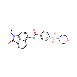 CCN1C(=O)c2cccc3c(NC(=O)c4ccc(S(=O)(=O)N5CCOCC5)cc4)ccc1c23 ZINC000001195991