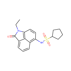 CCN1C(=O)c2cccc3c(NS(=O)(=O)C4CCCC4)ccc1c23 ZINC000653738888