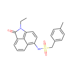 CCN1C(=O)c2cccc3c(NS(=O)(=O)Cc4ccc(C)cc4)ccc1c23 ZINC000653741190