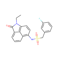 CCN1C(=O)c2cccc3c(NS(=O)(=O)Cc4cccc(F)c4)ccc1c23 ZINC000653741145