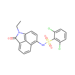 CCN1C(=O)c2cccc3c(NS(=O)(=O)c4c(Cl)cccc4Cl)ccc1c23 ZINC000653717458