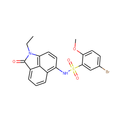 CCN1C(=O)c2cccc3c(NS(=O)(=O)c4cc(Br)ccc4OC)ccc1c23 ZINC000263620621