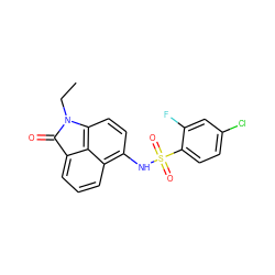 CCN1C(=O)c2cccc3c(NS(=O)(=O)c4ccc(Cl)cc4F)ccc1c23 ZINC000653747663