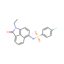 CCN1C(=O)c2cccc3c(NS(=O)(=O)c4ccc(F)cc4)ccc1c23 ZINC000653747672