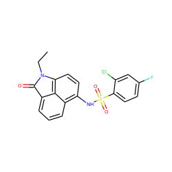 CCN1C(=O)c2cccc3c(NS(=O)(=O)c4ccc(F)cc4Cl)ccc1c23 ZINC000263620618