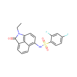 CCN1C(=O)c2cccc3c(NS(=O)(=O)c4ccc(F)cc4F)ccc1c23 ZINC000653747671