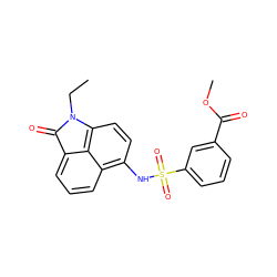 CCN1C(=O)c2cccc3c(NS(=O)(=O)c4cccc(C(=O)OC)c4)ccc1c23 ZINC000653733730