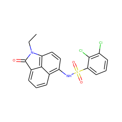 CCN1C(=O)c2cccc3c(NS(=O)(=O)c4cccc(Cl)c4Cl)ccc1c23 ZINC000653720669