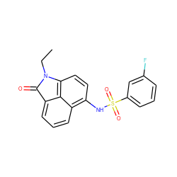 CCN1C(=O)c2cccc3c(NS(=O)(=O)c4cccc(F)c4)ccc1c23 ZINC000653747711