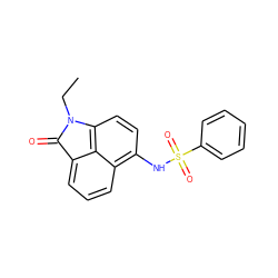 CCN1C(=O)c2cccc3c(NS(=O)(=O)c4ccccc4)ccc1c23 ZINC000000754466