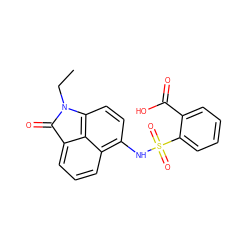 CCN1C(=O)c2cccc3c(NS(=O)(=O)c4ccccc4C(=O)O)ccc1c23 ZINC000653721934