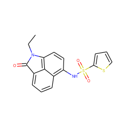 CCN1C(=O)c2cccc3c(NS(=O)(=O)c4cccs4)ccc1c23 ZINC000653737446