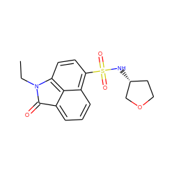 CCN1C(=O)c2cccc3c(S(=O)(=O)N[C@@H]4CCOC4)ccc1c23 ZINC000653729334