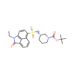 CCN1C(=O)c2cccc3c(S(=O)(=O)N[C@H]4CCCN(C(=O)OC(C)(C)C)C4)ccc1c23 ZINC000653739796