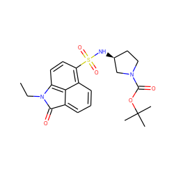 CCN1C(=O)c2cccc3c(S(=O)(=O)N[C@H]4CCN(C(=O)OC(C)(C)C)C4)ccc1c23 ZINC000653733679