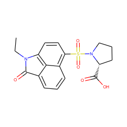 CCN1C(=O)c2cccc3c(S(=O)(=O)N4CCC[C@@H]4C(=O)O)ccc1c23 ZINC000000631335