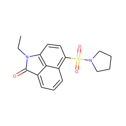 CCN1C(=O)c2cccc3c(S(=O)(=O)N4CCCC4)ccc1c23 ZINC000000276133