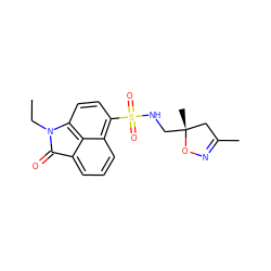 CCN1C(=O)c2cccc3c(S(=O)(=O)NC[C@]4(C)CC(C)=NO4)ccc1c23 ZINC000653737371