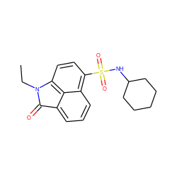 CCN1C(=O)c2cccc3c(S(=O)(=O)NC4CCCCC4)ccc1c23 ZINC000000956877