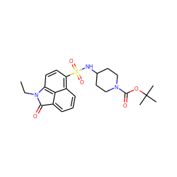 CCN1C(=O)c2cccc3c(S(=O)(=O)NC4CCN(C(=O)OC(C)(C)C)CC4)ccc1c23 ZINC000169308097