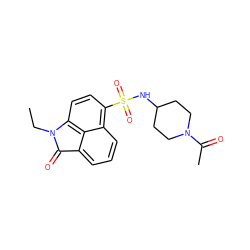 CCN1C(=O)c2cccc3c(S(=O)(=O)NC4CCN(C(C)=O)CC4)ccc1c23 ZINC000169308099