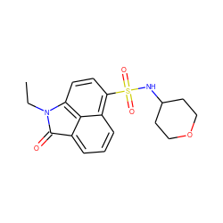 CCN1C(=O)c2cccc3c(S(=O)(=O)NC4CCOCC4)ccc1c23 ZINC000653729359