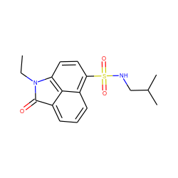 CCN1C(=O)c2cccc3c(S(=O)(=O)NCC(C)C)ccc1c23 ZINC000653720258