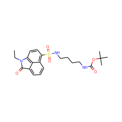 CCN1C(=O)c2cccc3c(S(=O)(=O)NCCCCNC(=O)OC(C)(C)C)ccc1c23 ZINC000653727941