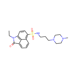 CCN1C(=O)c2cccc3c(S(=O)(=O)NCCCN4CCN(C)CC4)ccc1c23 ZINC000653739735