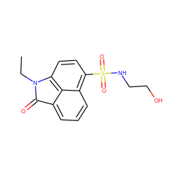 CCN1C(=O)c2cccc3c(S(=O)(=O)NCCO)ccc1c23 ZINC000001793586