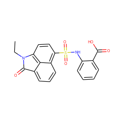 CCN1C(=O)c2cccc3c(S(=O)(=O)Nc4ccccc4C(=O)O)ccc1c23 ZINC000001926193