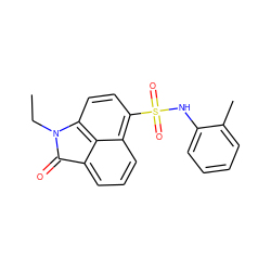 CCN1C(=O)c2cccc3c(S(=O)(=O)Nc4ccccc4C)ccc1c23 ZINC000001448659