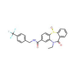 CCN1C(=O)c2ccccc2[S@+]([O-])c2ccc(C(=O)NCc3ccc(C(F)(F)F)cc3)cc21 ZINC000169309848