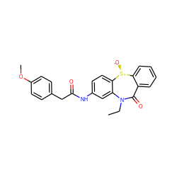 CCN1C(=O)c2ccccc2[S@+]([O-])c2ccc(NC(=O)Cc3ccc(OC)cc3)cc21 ZINC000169309924