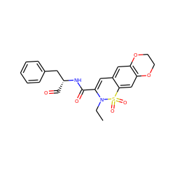 CCN1C(C(=O)N[C@H](C=O)Cc2ccccc2)=Cc2cc3c(cc2S1(=O)=O)OCCO3 ZINC000013864487