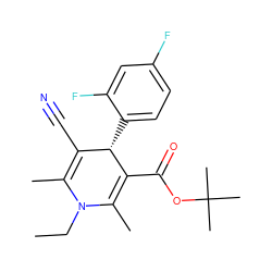 CCN1C(C)=C(C#N)[C@H](c2ccc(F)cc2F)C(C(=O)OC(C)(C)C)=C1C ZINC000058564057