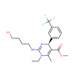 CCN1C(NCCCCO)=N[C@@H](c2cccc(C(F)(F)F)c2)C(C(=O)OC)=C1C ZINC000015935431