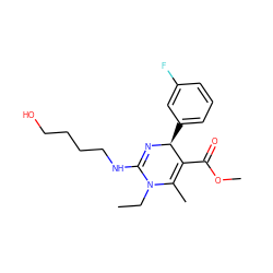 CCN1C(NCCCCO)=N[C@@H](c2cccc(F)c2)C(C(=O)OC)=C1C ZINC000015937393