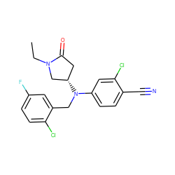 CCN1C[C@@H](N(Cc2cc(F)ccc2Cl)c2ccc(C#N)c(Cl)c2)CC1=O ZINC000043019196