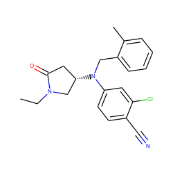 CCN1C[C@@H](N(Cc2ccccc2C)c2ccc(C#N)c(Cl)c2)CC1=O ZINC000042988594