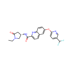 CCN1C[C@@H](NC(=O)c2ccc3cc(Oc4ccc(C(F)F)cn4)ccc3n2)CC1=O ZINC001772640355